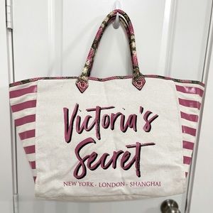 Victoria’s Secret tote with Victoria’s Secret New York, London Shanghai logo .